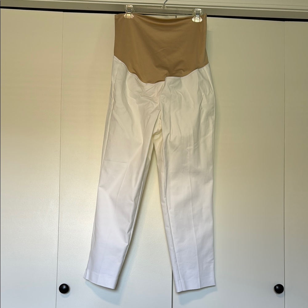 LOFT Maternity White Ankle Cropped Pants